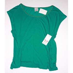 ELLA MOSS Green TOP  Micro MODAL Supima COTTON Blend MADE IN USA ( S )